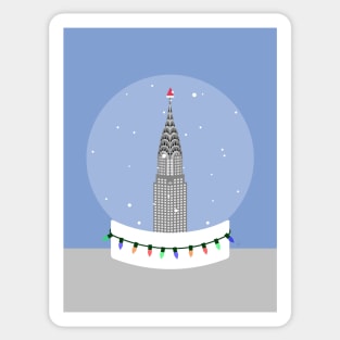 New York City NYC Christmas Snow Globe Sticker